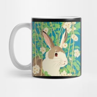 Floral Adventures of a Rabbit Bunny Mini Rex Rabbit Velveteen Lop Mug